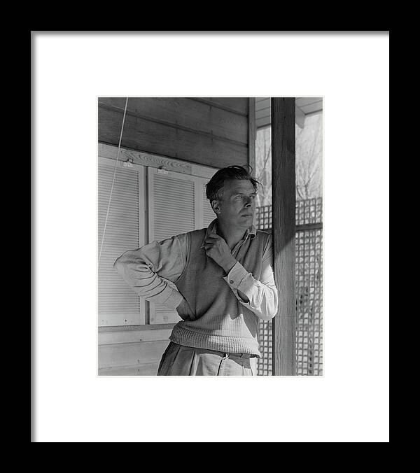 Personality Framed Print featuring the photograph Aldous Huxley On A Porch by George Platt Lynes