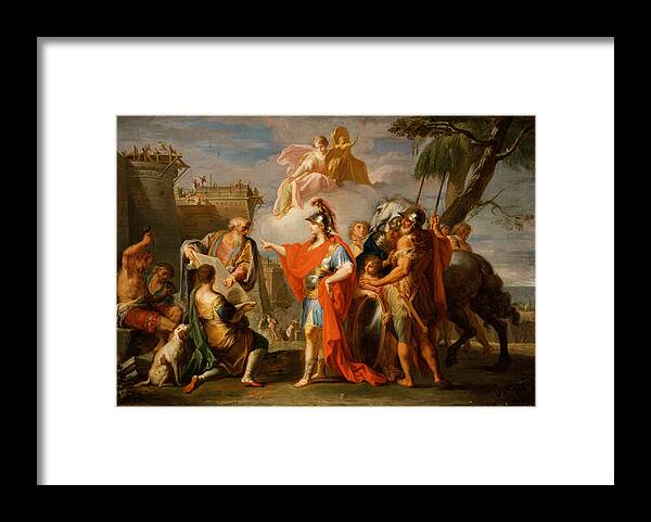 Placido Costanzi Framed Print featuring the painting Alexander the Great Founding Alexandria by Placido Costanzi