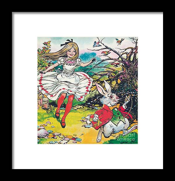 Alice In Wonderland Framed Print featuring the painting Alice in Wonderland by Jesus Blasco