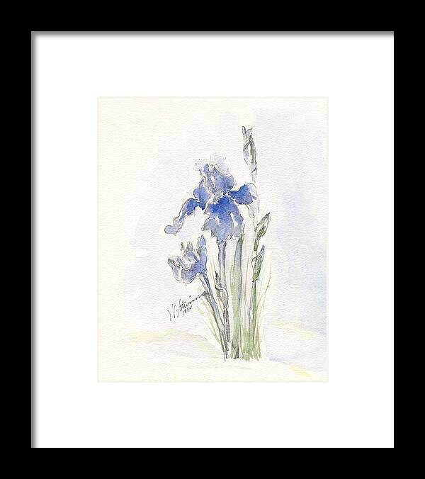 Iris Framed Print featuring the painting Alice's Iris by Walt Stevenson Stevenson