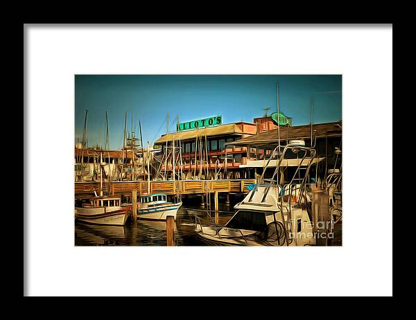 San Francisco Framed Print featuring the photograph Aliotos Restaurant Restaurant Fishermans Wharf San Francisco California DSC2039brun by Wingsdomain Art and Photography