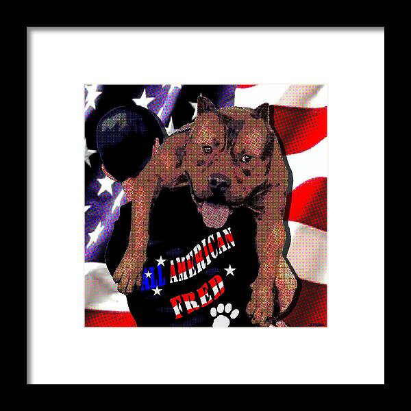 Canine Framed Print featuring the digital art All American Fred by Jann Paxton