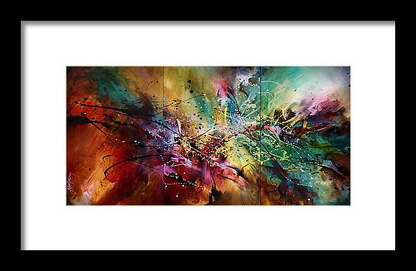 Abstract Art Framed Print featuring the painting 'All at Once' by Michael Lang