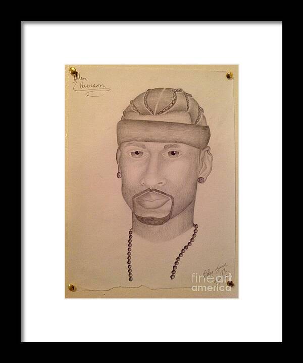 Allen Iverson Framed Print featuring the drawing Allen Iverson by Young CHOICE