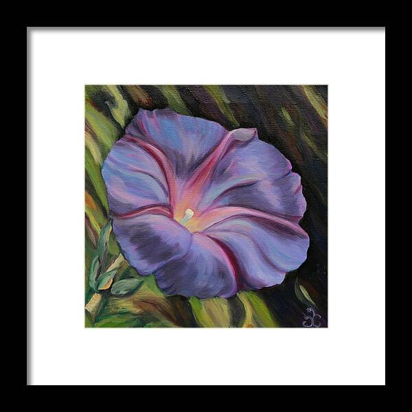 Morning Glory Framed Print featuring the painting Almost Glorious by Trina Teele