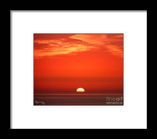 Sunset Framed Print featuring the photograph Almost Gone by Mariarosa Rockefeller