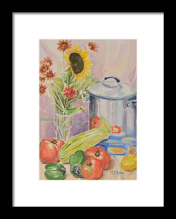 Watercolor Framed Print featuring the painting Almost Ready for Dinner by Marianne O'Hare