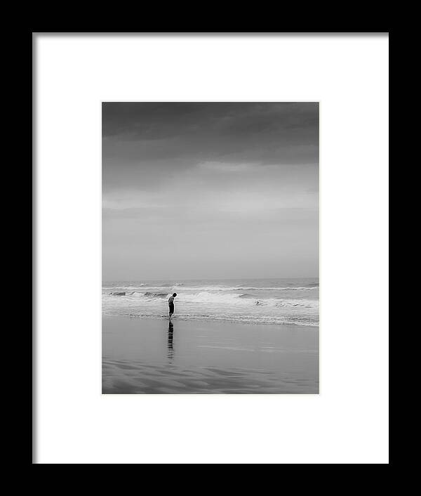 Sea Framed Print featuring the photograph Alone by the Sea by Jim DeLillo