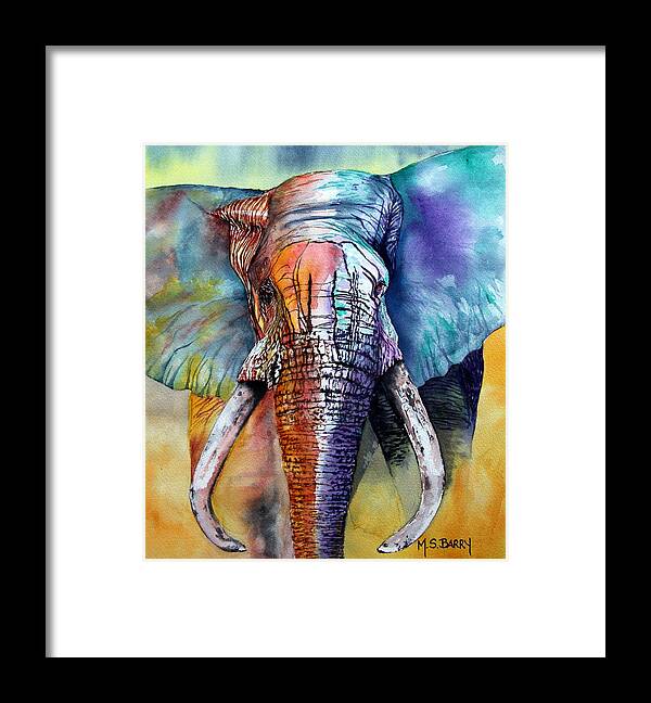 Elephant Framed Print featuring the painting Alpha by Maria Barry