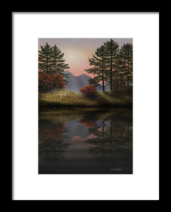 Mountains Framed Print featuring the mixed media Alpine View Reflections by Frank Wilson
