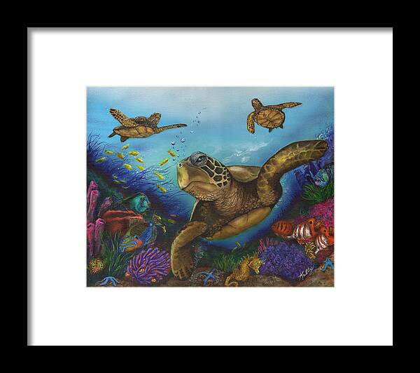 Sealife Framed Print featuring the painting Alternate Universe by Kathleen Kelly Thompson
