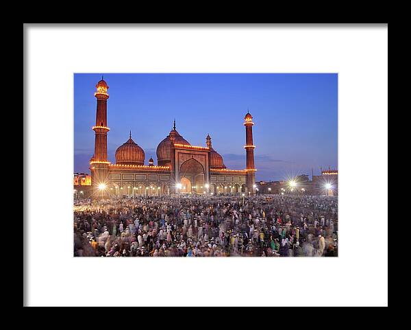 Arch Framed Print featuring the photograph Alvida Juma Twilight At Jama Masjid by Nimit Nigam