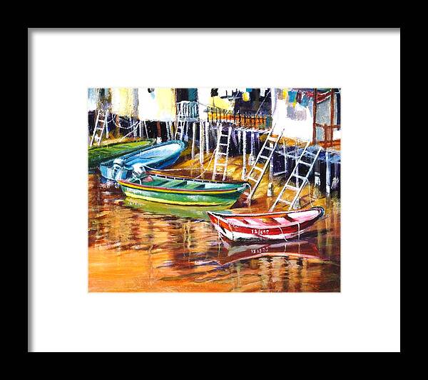 Boat Framed Print featuring the painting Always ready by Betty M M Wong