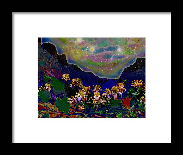 Augusta Stylianou Framed Print featuring the digital art Amazing Starry Landscape by Augusta Stylianou