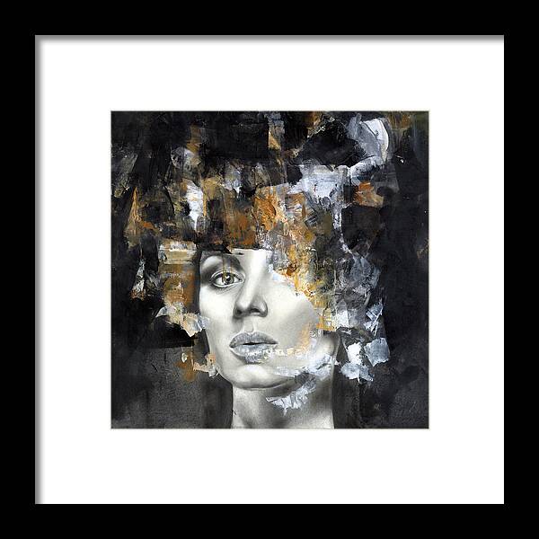 Portrait Framed Print featuring the painting Amber by Patricia Ariel