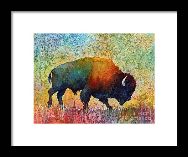 Bison Framed Print featuring the painting American Buffalo 4 by Hailey E Herrera