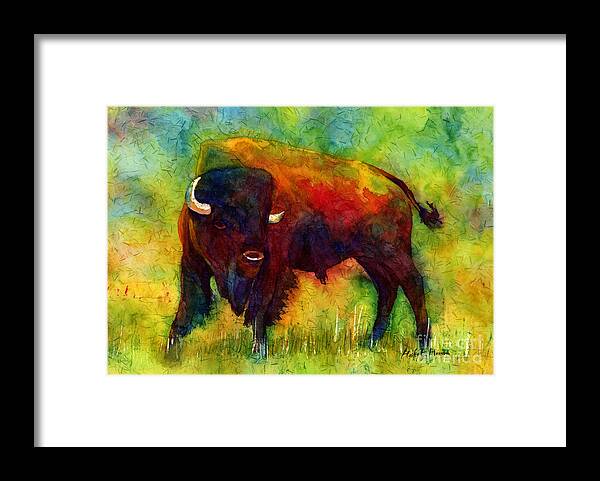 Bison Framed Print featuring the painting American Buffalo by Hailey E Herrera