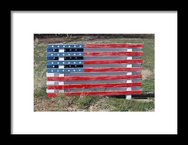Americana Framed Print featuring the photograph American Flag Country Style by Sylvia Thornton