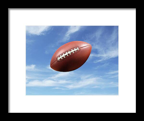 American Football Flying Mid-air Framed Print