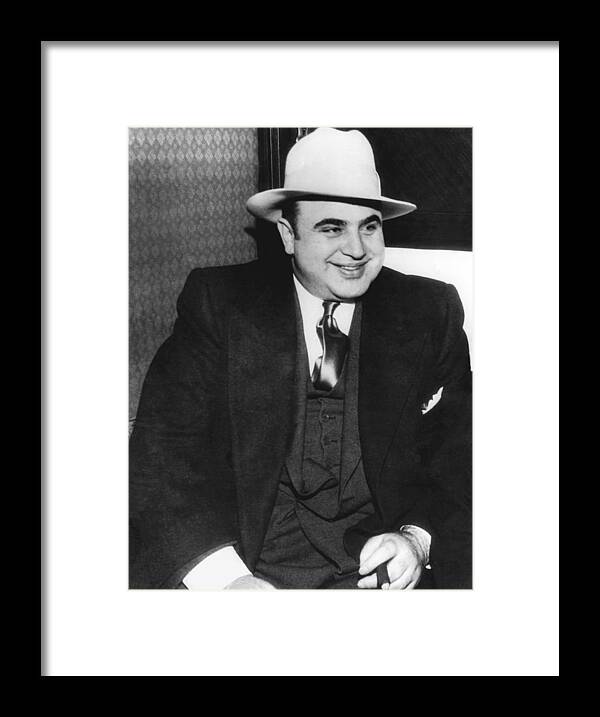 1930 Framed Print featuring the photograph American Gangster Al Capone by Underwood Archives