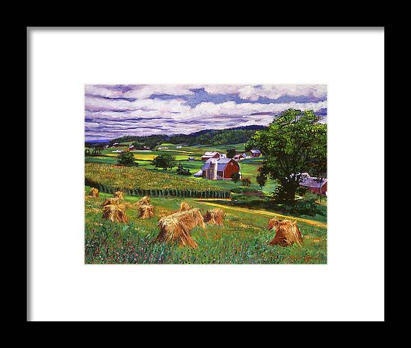 Landscape Framed Print featuring the painting American Heartland by David Lloyd Glover