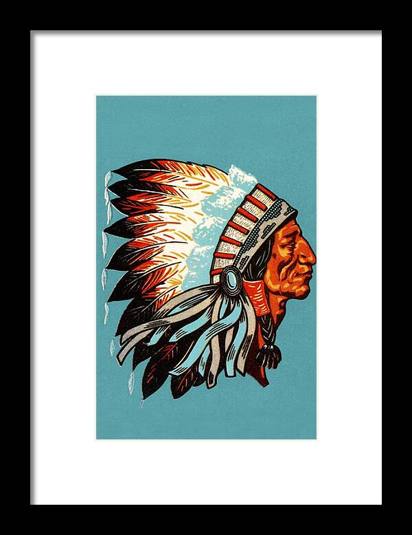 Indian Framed Print featuring the photograph American Indian Chief Profile by Doc Braham