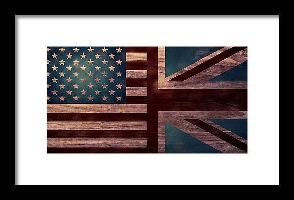 American Flag Framed Print featuring the digital art American Jack II by April Moen
