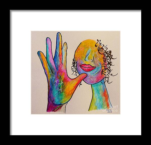 Watercolor Framed Print featuring the painting American Sign Language . . . MOTHER by Eloise Schneider Mote