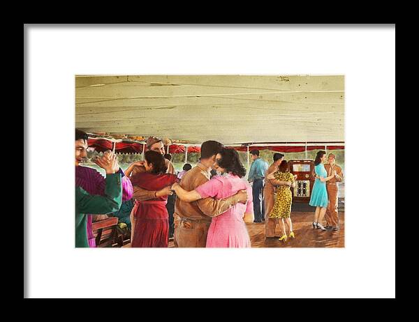 Social Framed Print featuring the photograph Americana - 1942 - USO Social by Mike Savad