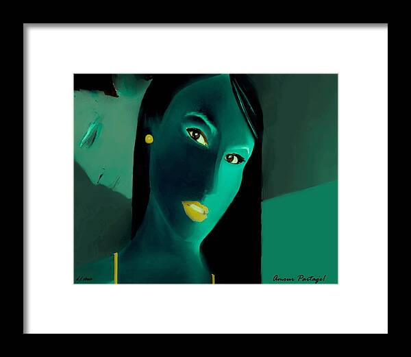 Fineartamerica.com Framed Print featuring the painting Amour Partage  Love Shared 8 by Diane Strain