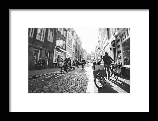 People Framed Print featuring the photograph Amsterdam City Life by Moreiso