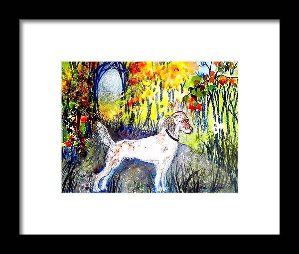 Setter Dog Framed Print featuring the painting Amy Two by Esther Woods
