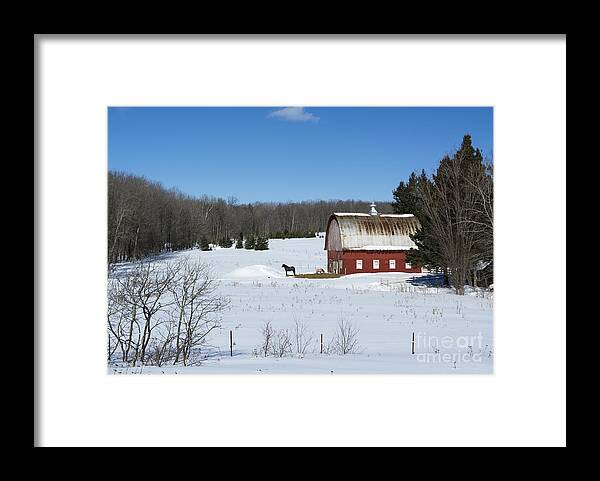 Americana Framed Print featuring the photograph an American Frozen Pasture by Dan Hefle