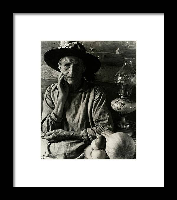 Flowers Framed Print featuring the photograph An Elderly Man by Louise Dahl-Wolfe