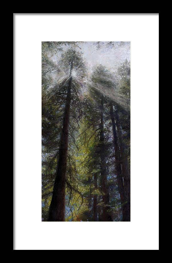 Pastel Framed Print featuring the painting An Enchanted Forest by Mary Giacomini