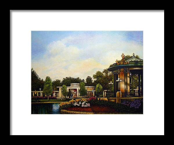 Muny Opera House Framed Print featuring the painting An Evening at the Muny by Michael Frank