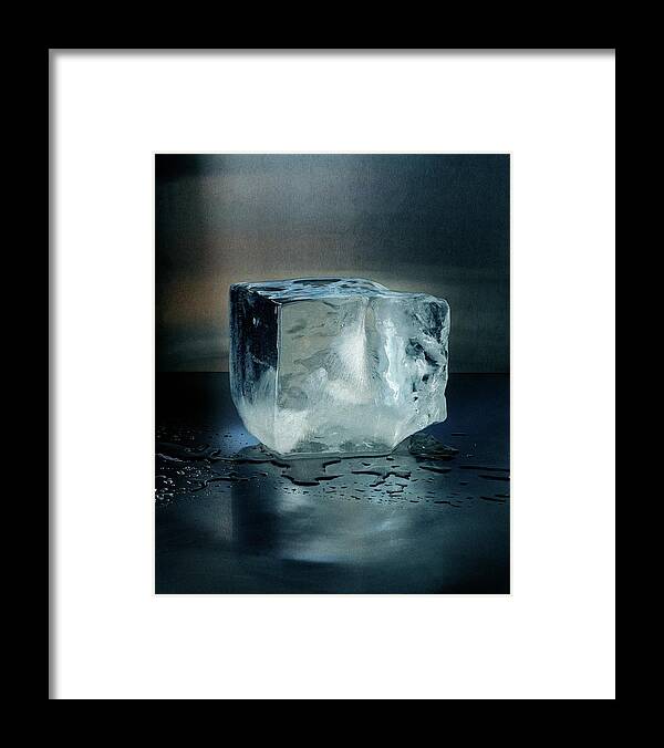 Still Life Framed Print featuring the photograph An Ice Cube by Romulo Yanes