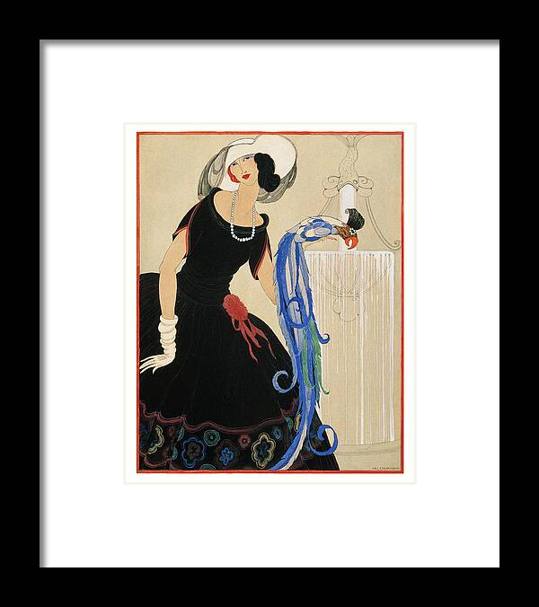 Animal Framed Print featuring the digital art An Illustration Of A Young Woman For Vogue by Helen Dryden