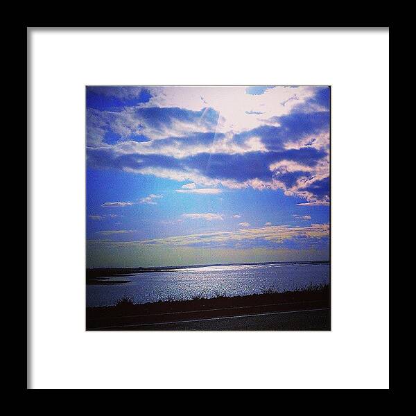 Oceanart Framed Print featuring the photograph An Inlet On The Atlantic In Montauk by Robin Mead