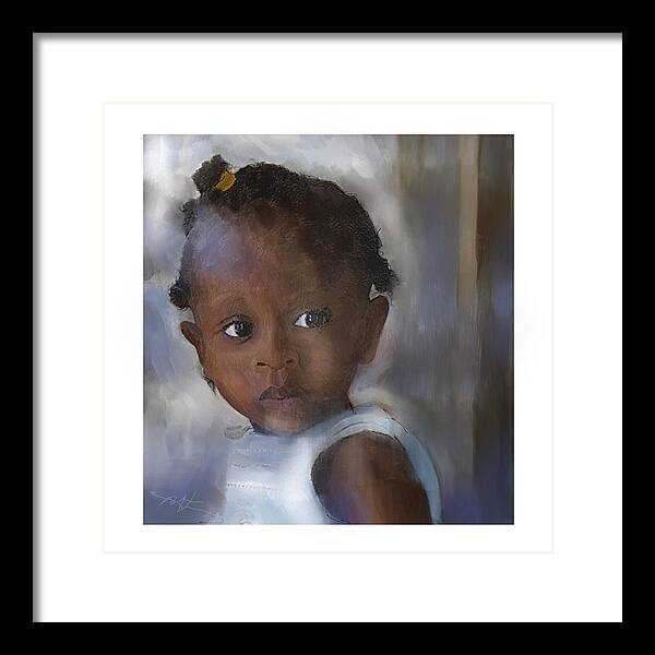 Girl Framed Print featuring the painting Ana by Bob Salo