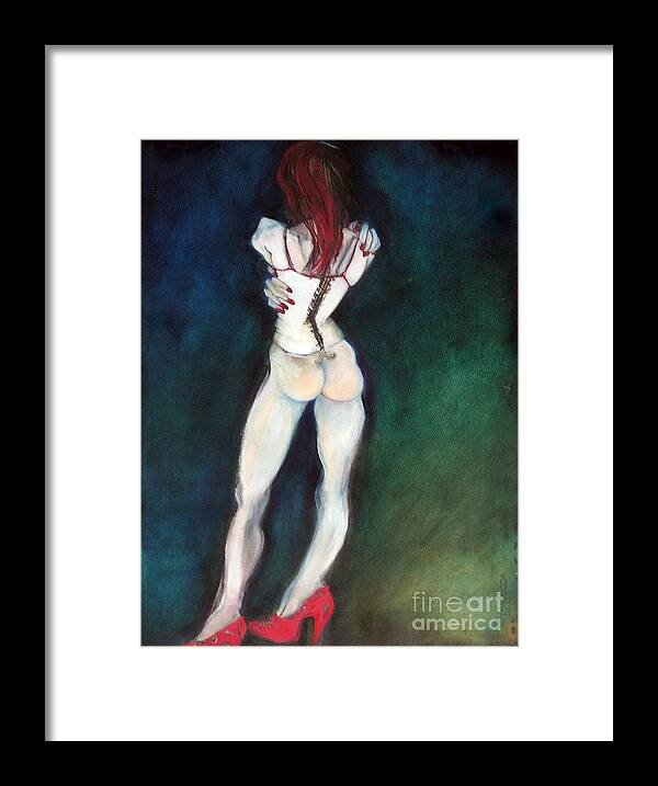 Female Nude Framed Print featuring the painting Ana Maria - female nude by Carolyn Weltman