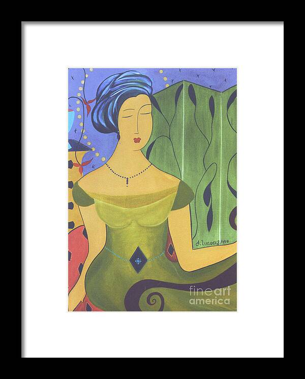 #female #figurative #decorative #fineart #art #images #painter #artist #print #commissioned #feminine #beauty #ancientbeauty Framed Print featuring the painting Ancient Beauty by Jacquelinemari