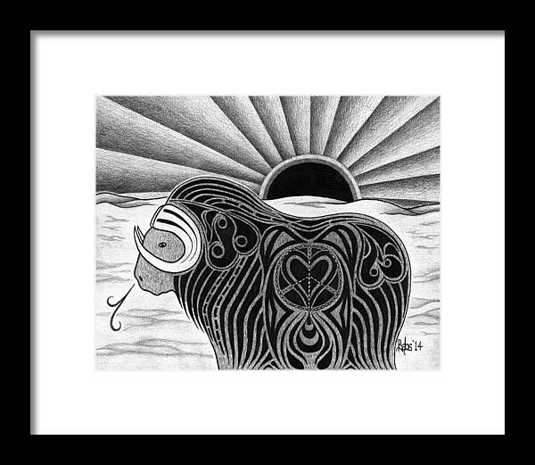 Nature Framed Print featuring the drawing Ancient One by Barb Cote
