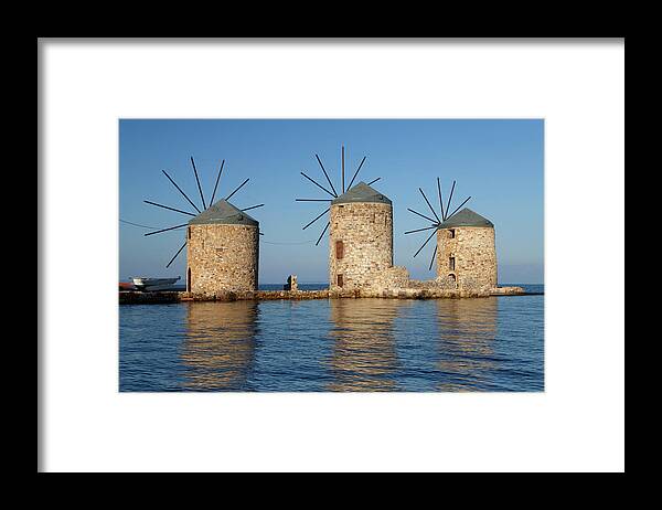 Scenics Framed Print featuring the photograph Ancient Windmills by Uchar