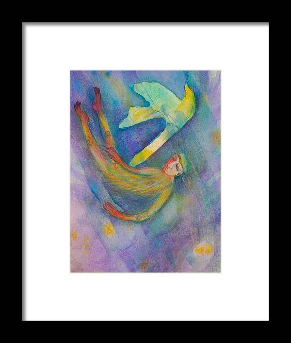 Peace Framed Print featuring the painting And it all lets go by Suzy Norris