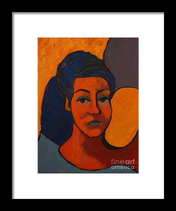 Portraits Framed Print featuring the painting Angel II by Monica Elena