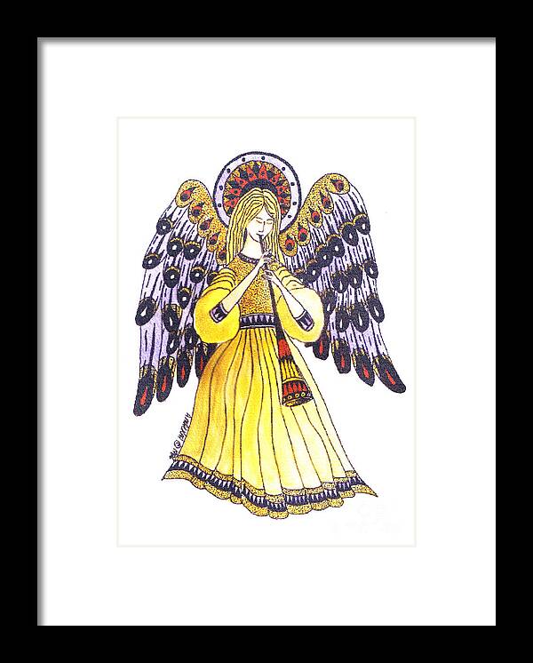 Angel Framed Print featuring the mixed media Angel in Horns Section by Art MacKay