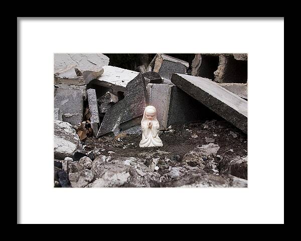 Christmas Framed Print featuring the photograph Angel in the Rubble by William Patrick
