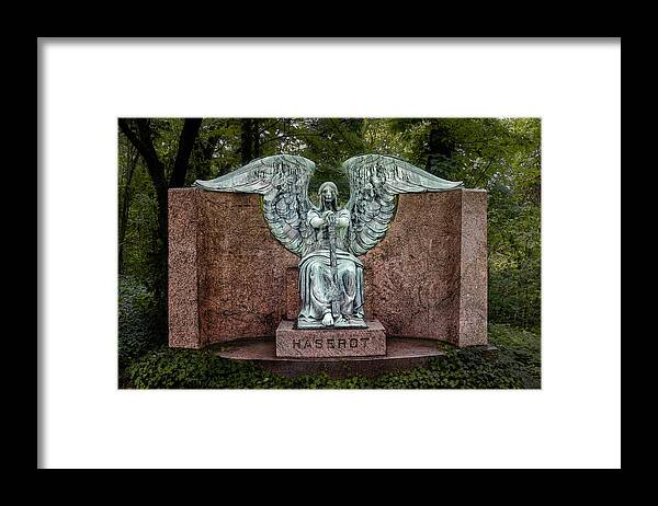 Cemetery Framed Print featuring the photograph Angel of Death Lake View Cemetery by Tom Mc Nemar