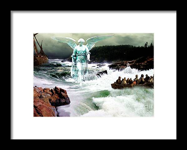 Angel Framed Print featuring the digital art Angel of the Storm by Lianne Schneider
